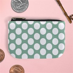 Jade Green Polkadot Coin Change Purse by Zandiepants