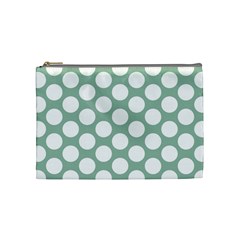 Jade Green Polkadot Cosmetic Bag (medium) by Zandiepants