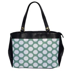 Jade Green Polkadot Oversize Office Handbag (one Side) by Zandiepants