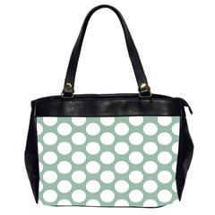 Jade Green Polkadot Oversize Office Handbag (two Sides) by Zandiepants