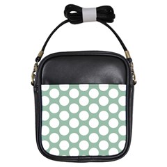 Jade Green Polkadot Girl s Sling Bag by Zandiepants