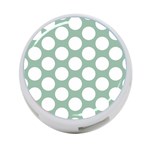 Jade Green Polkadot 4-Port USB Hub (Two Sides) Front