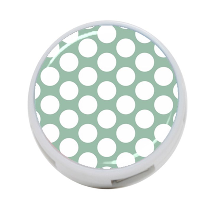 Jade Green Polkadot 4-Port USB Hub (Two Sides)