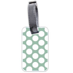 Jade Green Polkadot Luggage Tag (two Sides) by Zandiepants