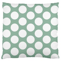 Jade Green Polkadot Large Cushion Case (two Sided)  by Zandiepants