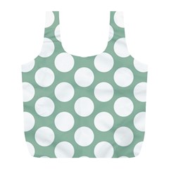 Jade Green Polkadot Reusable Bag (l) by Zandiepants