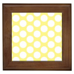 Yellow Polkadot Framed Ceramic Tile by Zandiepants