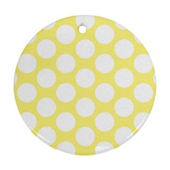 Yellow Polkadot Round Ornament by Zandiepants