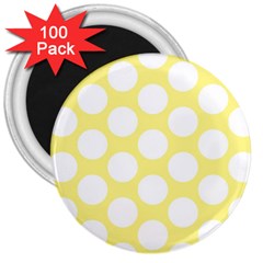 Yellow Polkadot 3  Button Magnet (100 Pack) by Zandiepants