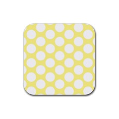 Yellow Polkadot Drink Coaster (square) by Zandiepants