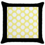 Yellow Polkadot Black Throw Pillow Case Front