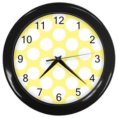 Yellow Polkadot Wall Clock (black) by Zandiepants