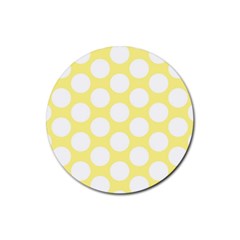 Yellow Polkadot Drink Coaster (round) by Zandiepants