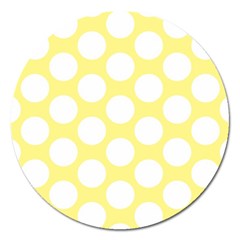 Yellow Polkadot Magnet 5  (round) by Zandiepants