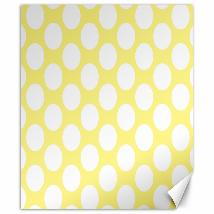 Yellow Polkadot Canvas 8  x 10  (Unframed)