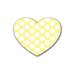 Yellow Polkadot Drink Coasters (heart) by Zandiepants