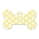 Yellow Polkadot Dog Tag Bone (One Sided) Front