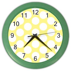 Yellow Polkadot Wall Clock (color) by Zandiepants