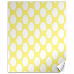 Yellow Polkadot Canvas 11  X 14  (unframed) by Zandiepants