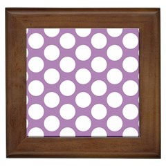 Lilac Polkadot Framed Ceramic Tile by Zandiepants