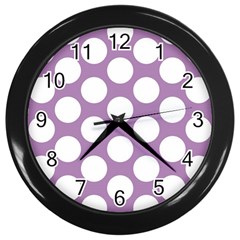 Lilac Polkadot Wall Clock (black) by Zandiepants