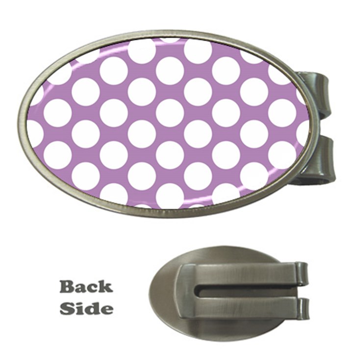 Lilac Polkadot Money Clip (Oval)