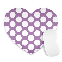 Lilac Polkadot Mouse Pad (heart) by Zandiepants