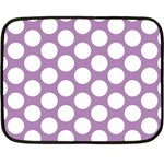 Lilac Polkadot Mini Fleece Blanket (Two Sided) 35 x27  Blanket Front