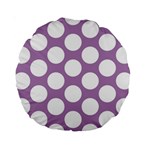 Lilac Polkadot 15  Premium Round Cushion  Back