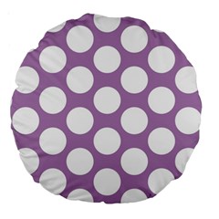 Lilac Polkadot 18  Premium Round Cushion  by Zandiepants