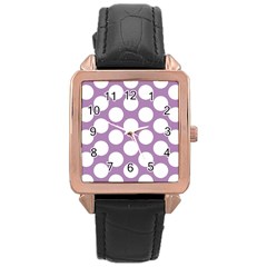 Lilac Polkadot Rose Gold Leather Watch  by Zandiepants