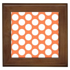 Orange Polkadot Framed Ceramic Tile by Zandiepants