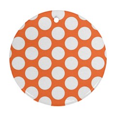 Orange Polkadot Round Ornament by Zandiepants