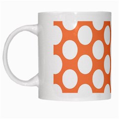 Orange Polkadot White Coffee Mug by Zandiepants