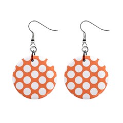 Orange Polkadot Mini Button Earrings by Zandiepants