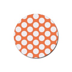 Orange Polkadot Drink Coasters 4 Pack (round) by Zandiepants