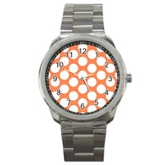 Orange Polkadot Sport Metal Watch by Zandiepants