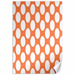 Orange Polkadot Canvas 12  X 18  (unframed) by Zandiepants