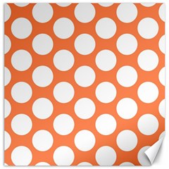 Orange Polkadot Canvas 20  X 20  (unframed) by Zandiepants