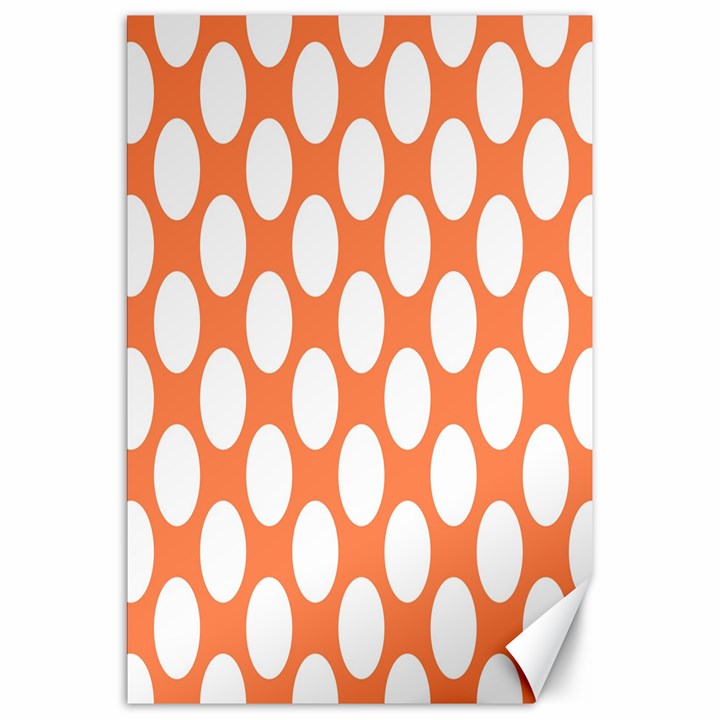 Orange Polkadot Canvas 20  x 30  (Unframed)