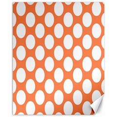 Orange Polkadot Canvas 11  X 14  (unframed) by Zandiepants