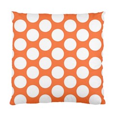 Orange Polkadot Cushion Case (two Sided)  by Zandiepants