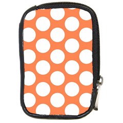 Orange Polkadot Compact Camera Leather Case by Zandiepants