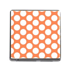 Orange Polkadot Memory Card Reader With Storage (square) by Zandiepants