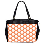 Orange Polkadot Oversize Office Handbag (Two Sides) Front