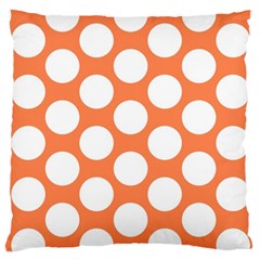 Orange Polkadot Large Cushion Case (single Sided)  by Zandiepants