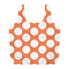 Orange Polkadot Reusable Bag (l) by Zandiepants