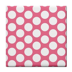 Pink Polkadot Ceramic Tile by Zandiepants