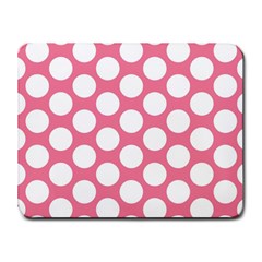 Pink Polkadot Small Mouse Pad (rectangle) by Zandiepants