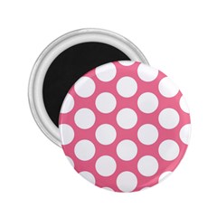 Pink Polkadot 2 25  Button Magnet by Zandiepants